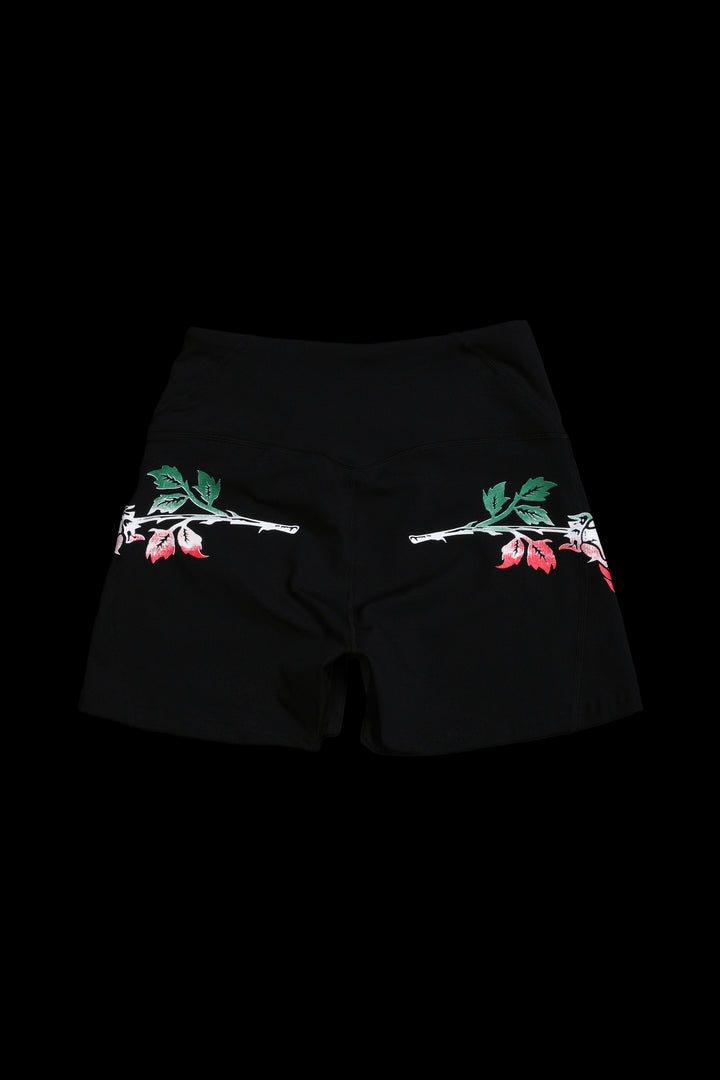 Rosa Llameante Nahstia Energy Shorts in Black