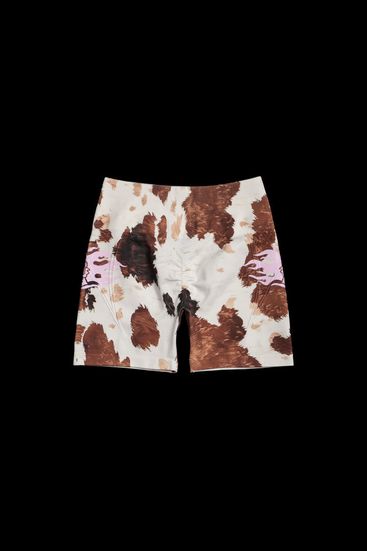 Concrete Training Seamless Shorts in Cow Print