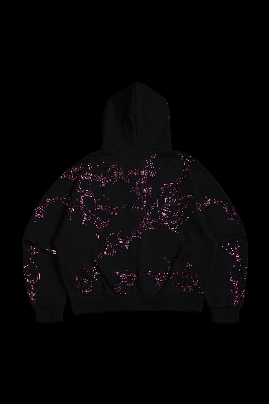 Civil Rampage Outliers Distressed Zip Up Hoodie in Black