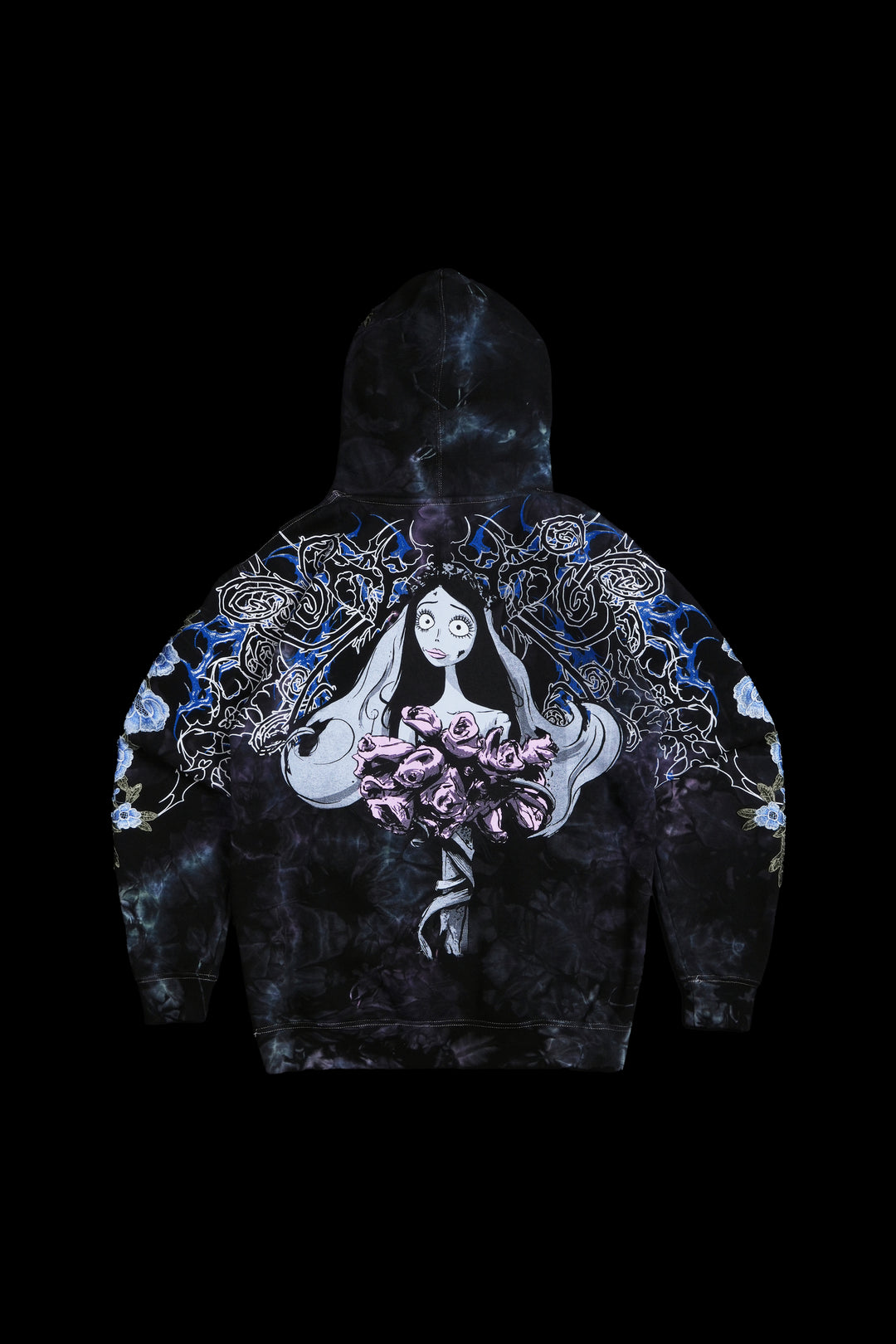Eternal Bride Ghost (Blue) Roses Hoodie in Thunder Wash