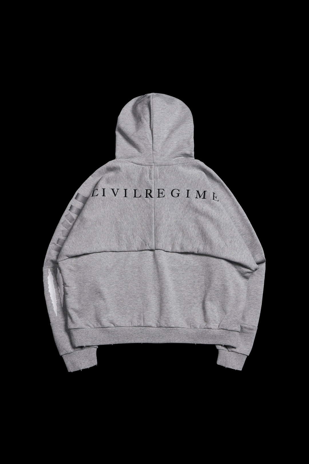 Zilla Fineline Destroy Hoodie in Charcoal Heather