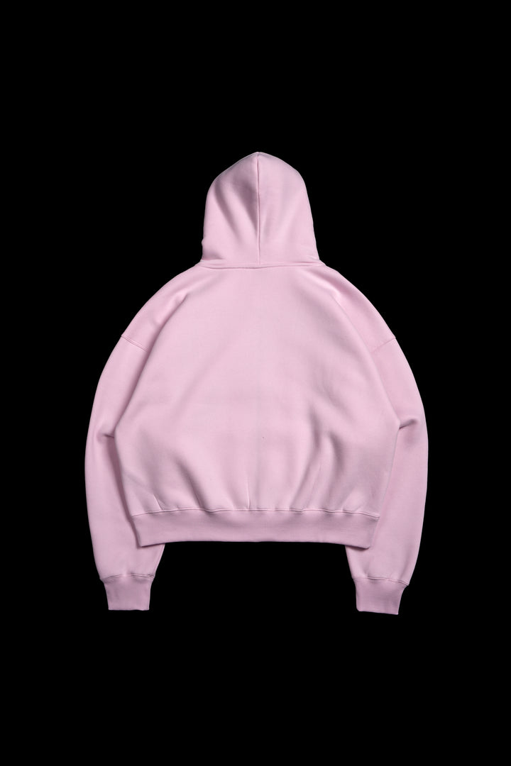 Mega Hesh Core Zip Up Hoodie in Baby Pink