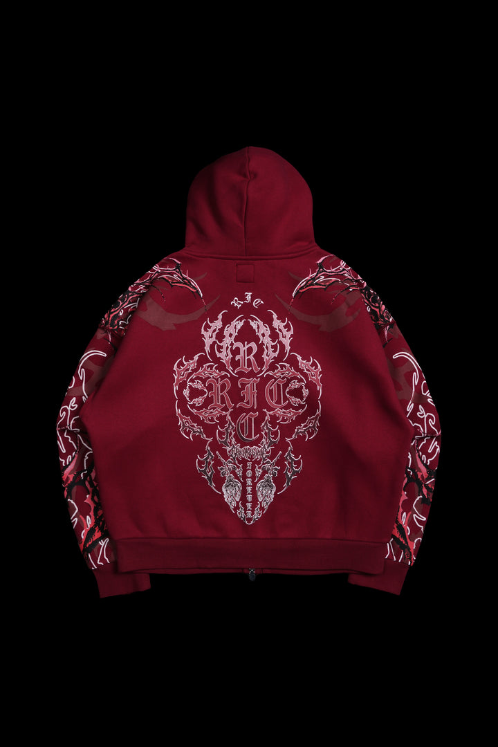 Kindred Civil Zip Up Hoodie in Maroon