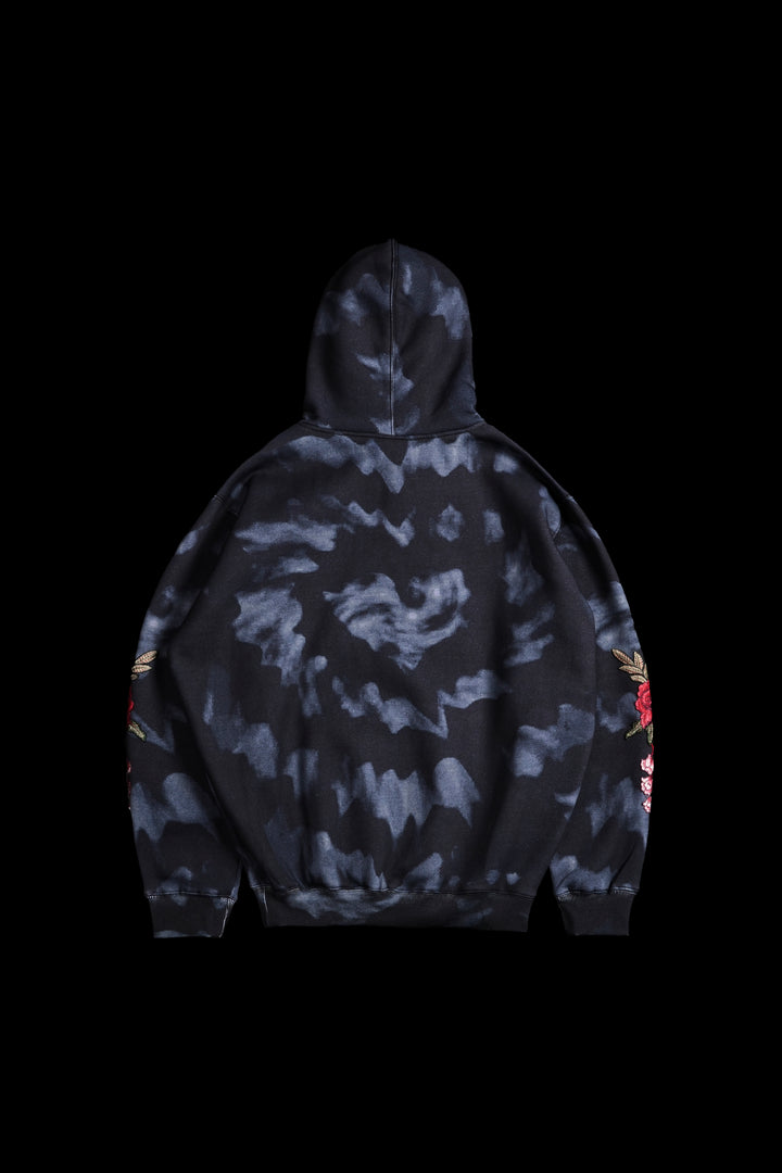 Dark Echo (Red) Roses Hoodie in Dark Echo Print