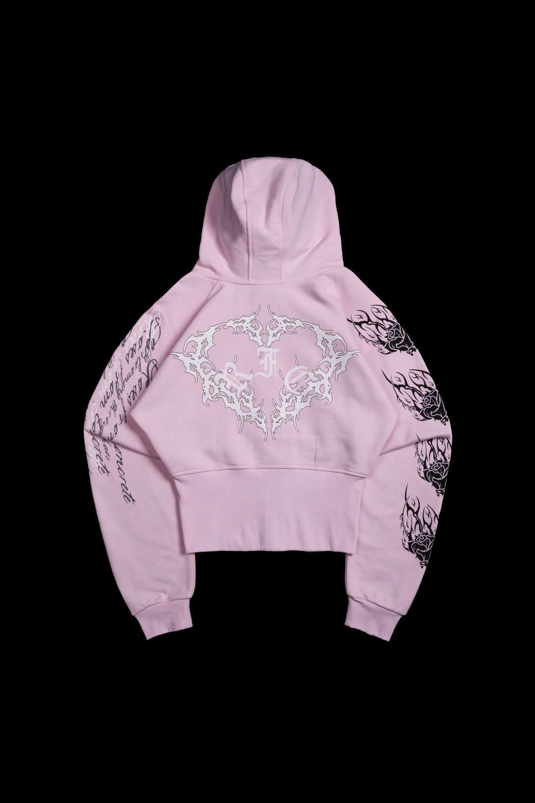 Deadly Alliance Angel Crop Fur Zip Up Hoodie in Baby Pink
