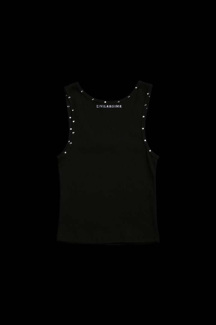 Vengeful Cropped Ribbed Tank in Black