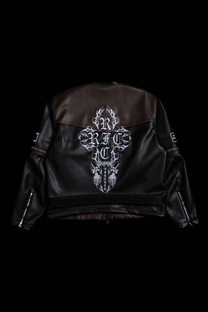 Rider's Rebellion Leather Jacket in Black/Brown