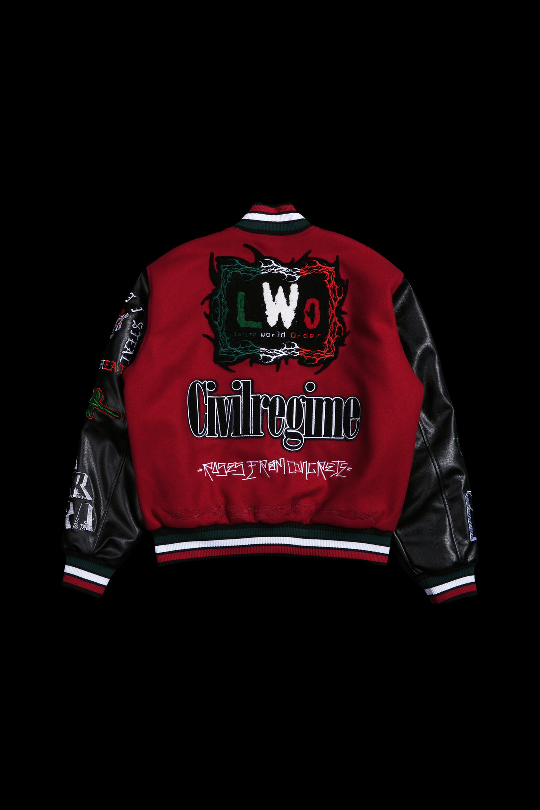 LWO Letterman Jacket in Radiant Red/Black