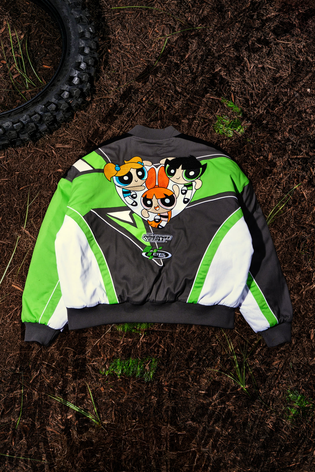 Power Trip MX Racing Jacket in Black/Gray Camo