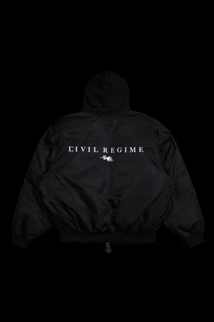 Haze Concrete Bomber Jacket in Black/Black