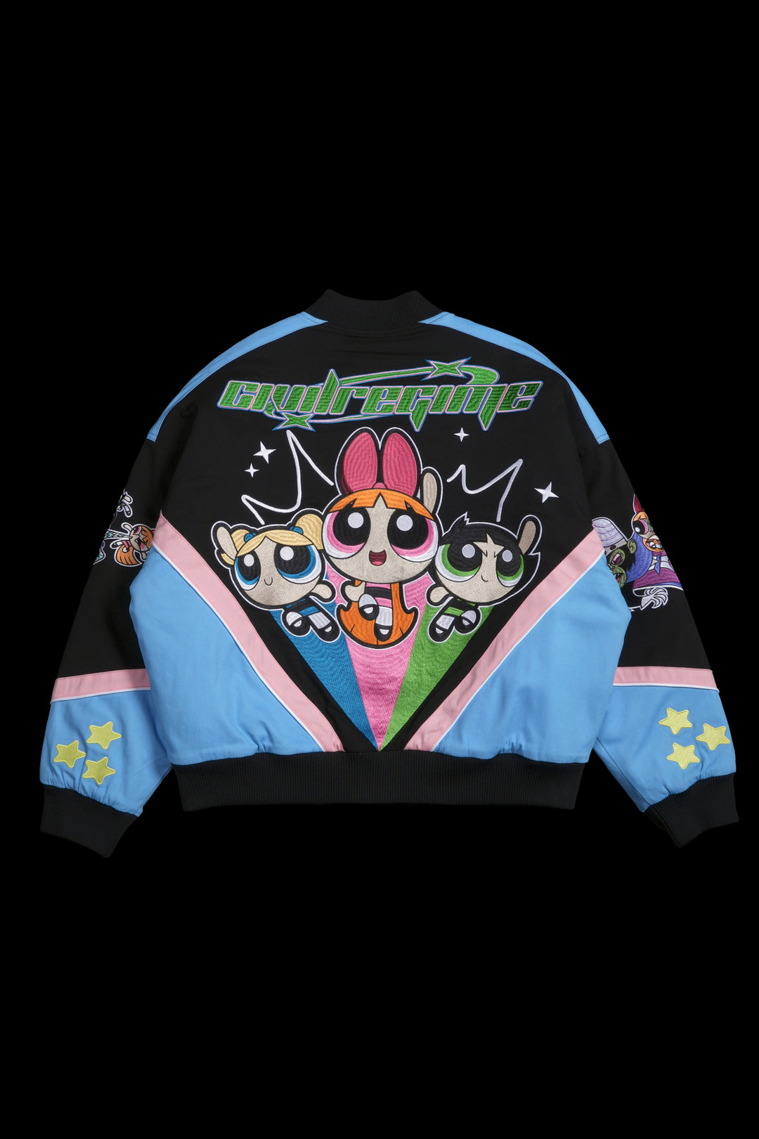 Everything Nice Racing Jacket in Black/Sky Blue