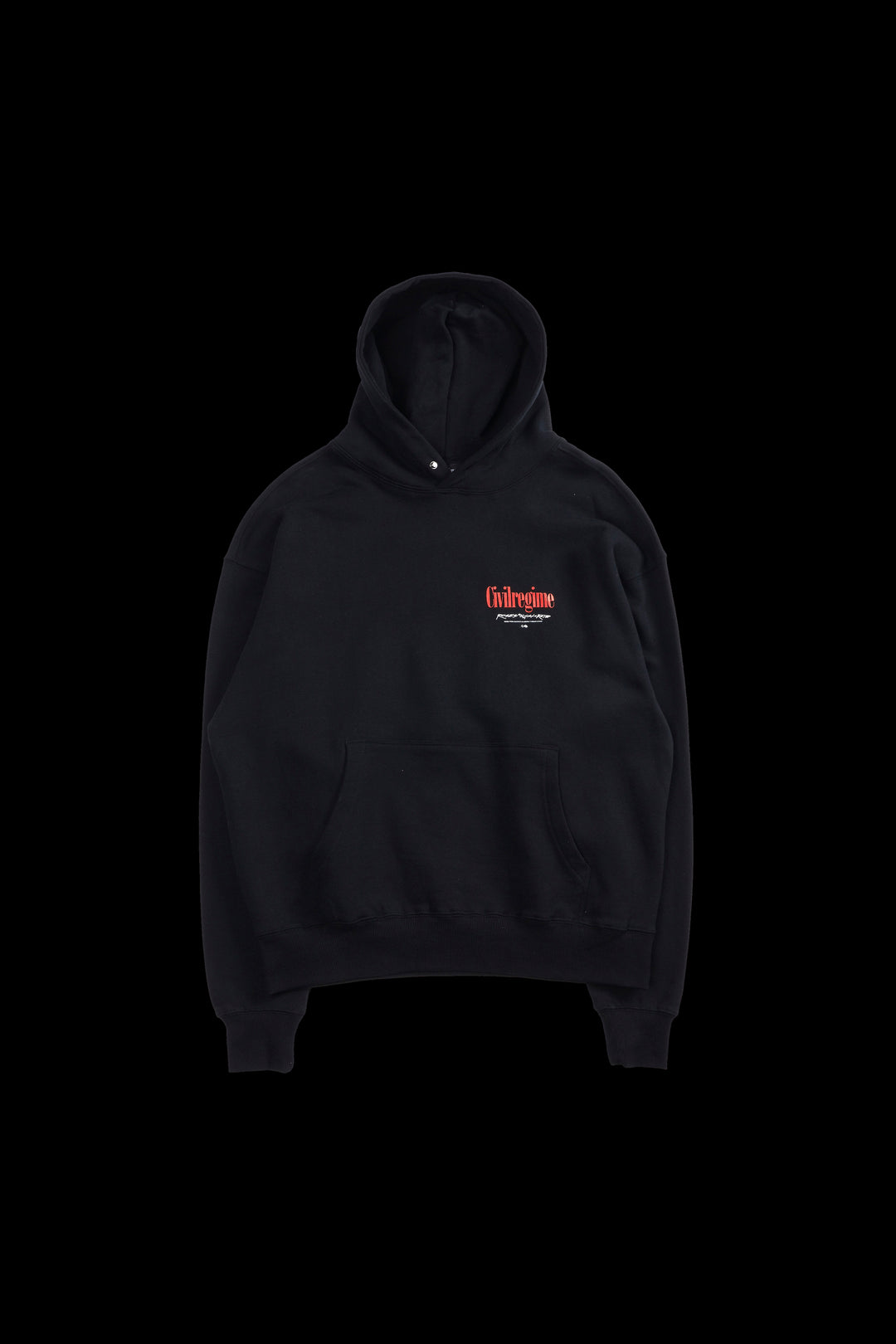 Concrete Rose Snap Hoodie in Black