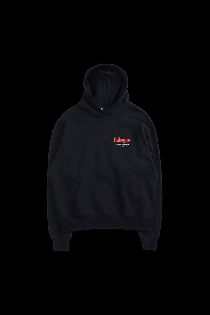 Concrete Rose Snap Hoodie in Black