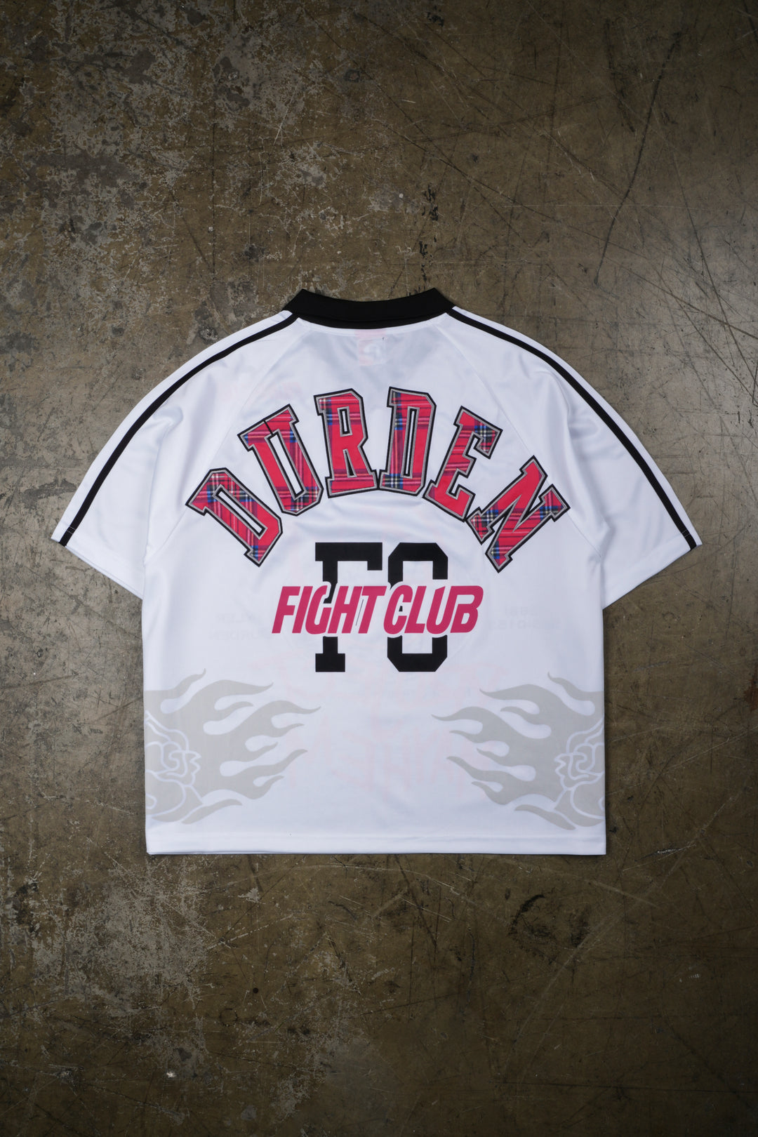 Emotional Wreck Collar Soccer Jersey in White/Black