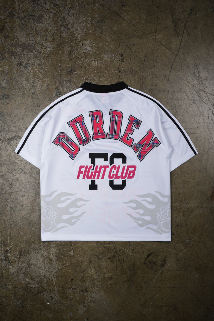 Emotional Wreck Collar Soccer Jersey in White/Black