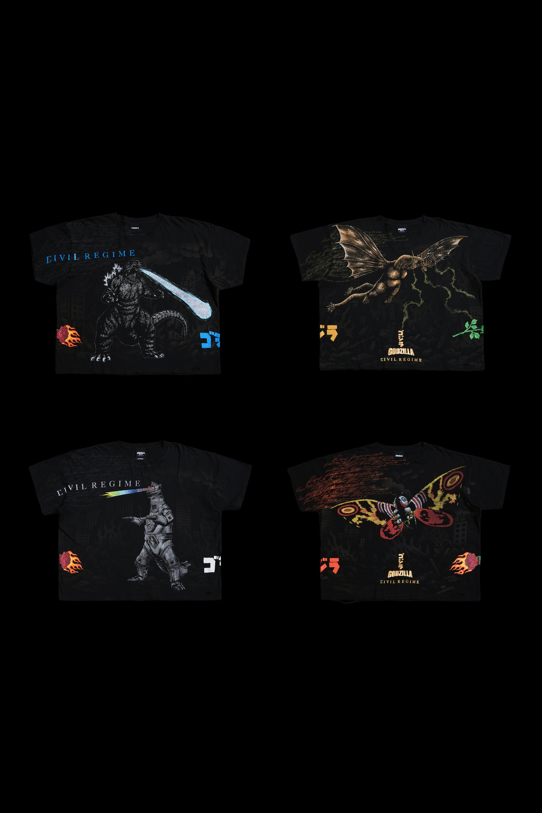 Godzilla Side By Side Everyday DISTRESSED Tee "Box Set" in Black