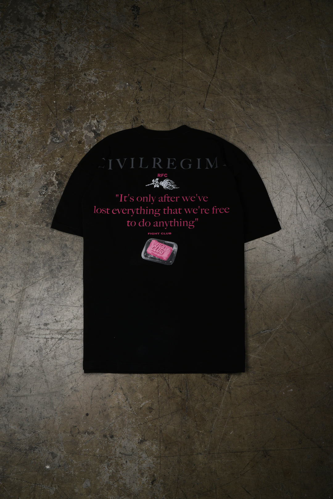Rose Fight Club American Classic Oversized Tee in Black