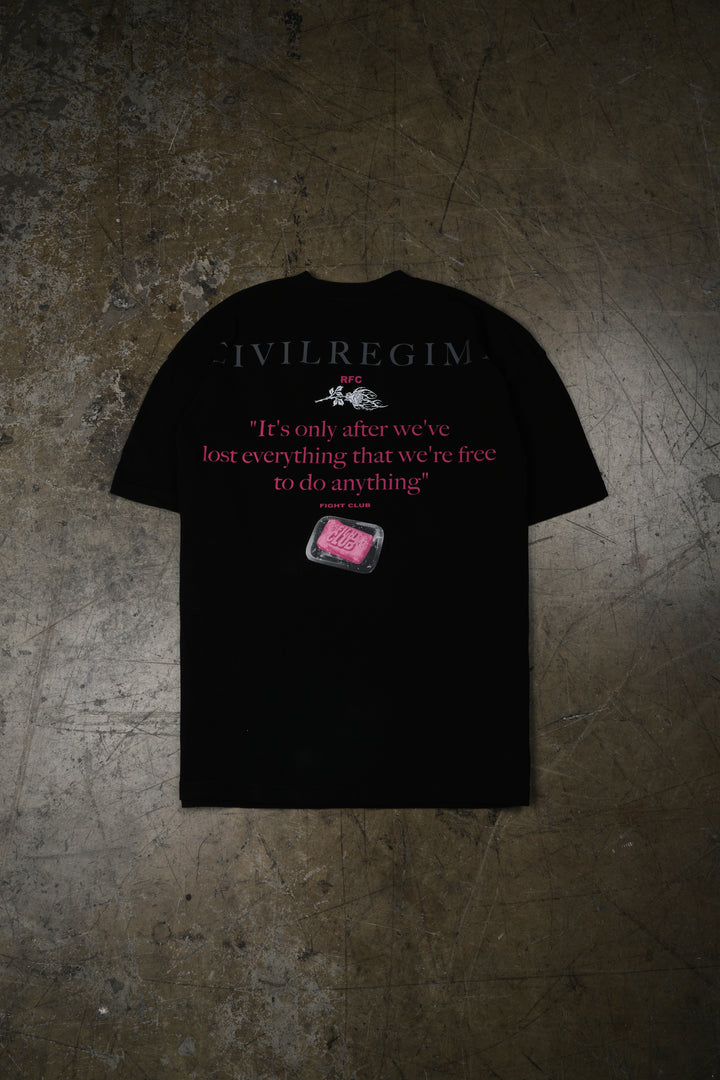 Rose Fight Club American Classic Oversized Tee in Black