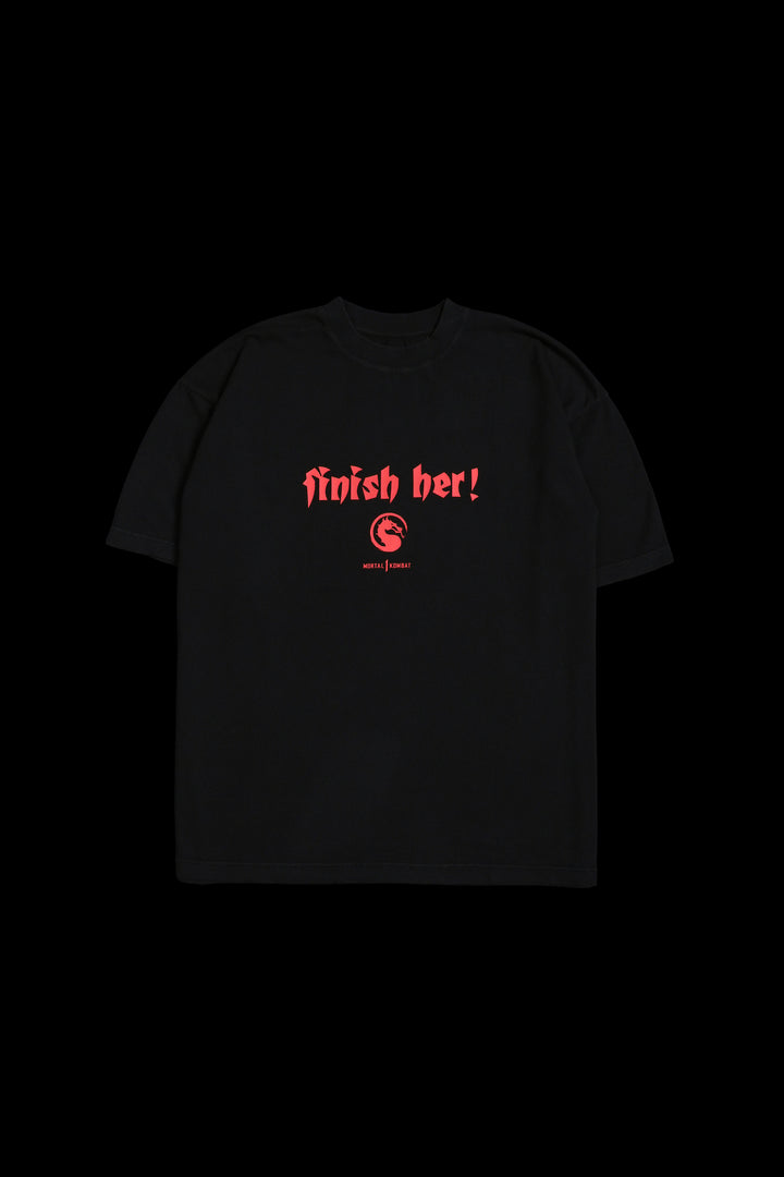 Finish Her American Classic Oversized Tee in Black