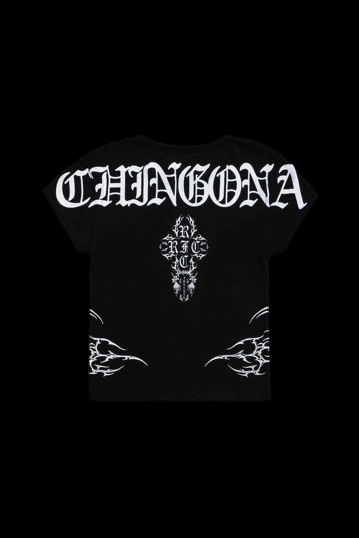 Chingona AF Baby Tee in Black