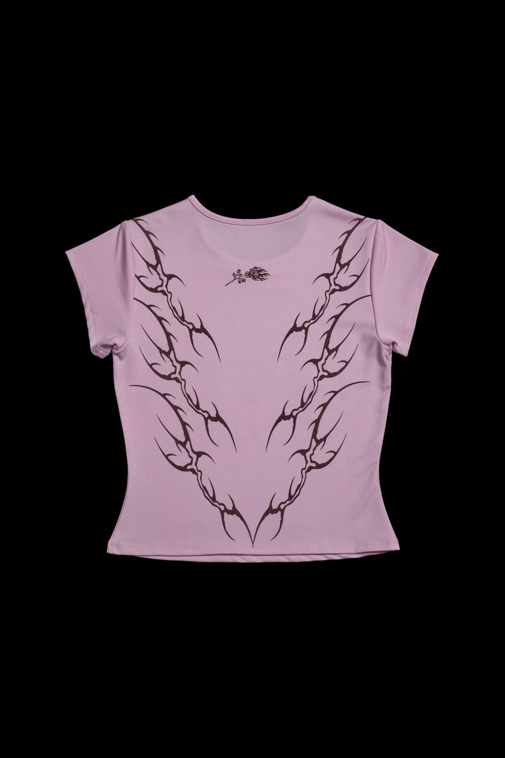 Captain Barbarian Energy Baby Tee in Baby Pink