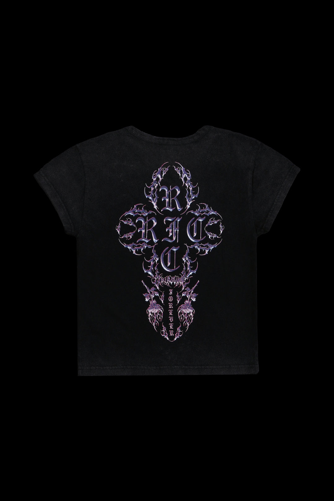 Pink Chrome Baby Tee in Vintage Black