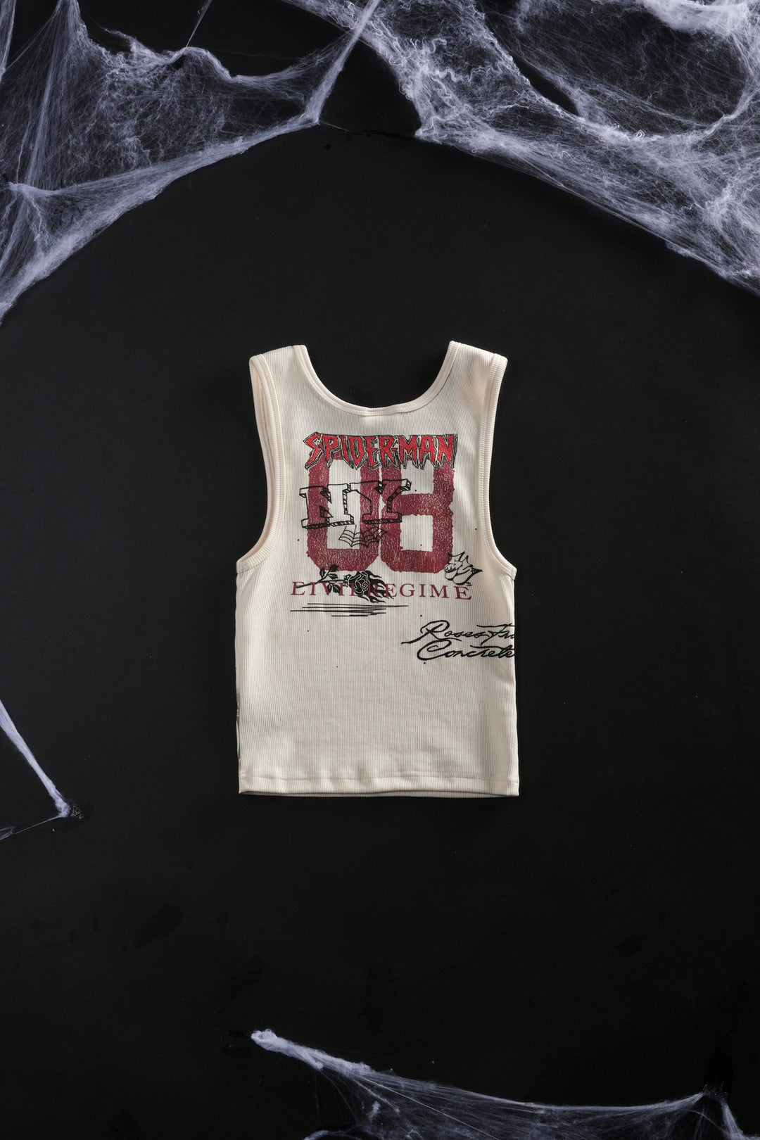 Web Academy Cropped Ribbed Tank in Butter