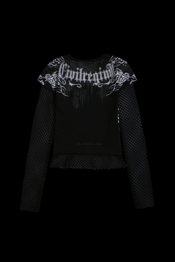 Diamond Sin Hellveil Mesh Twofer in Black