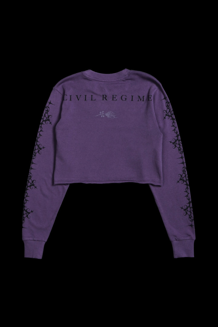 Eternal Love L/S Boxy Crop Tee in Lavender Fade