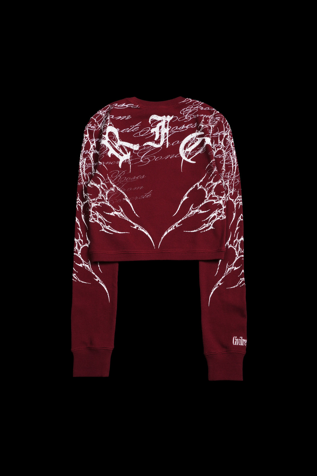Reverse Curse Crop Waffle Thermal in Oxblood