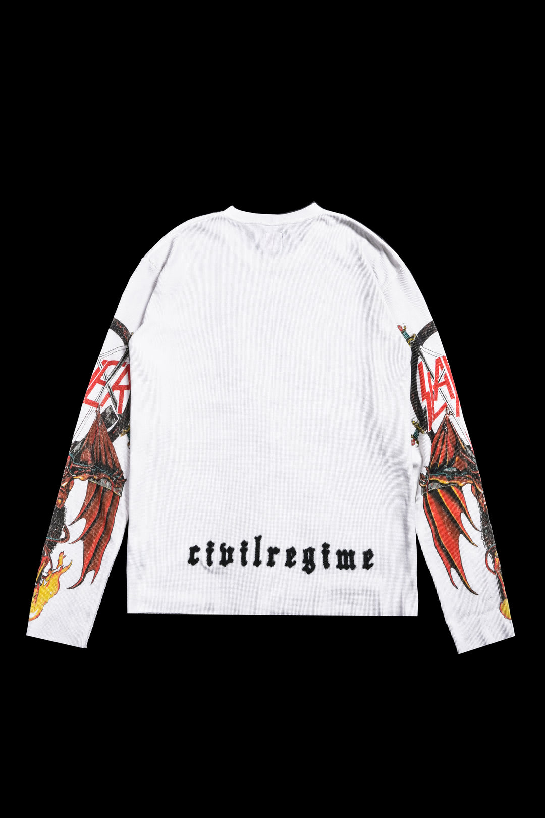 Sacrifice All Raw Edge L/S Waffle Thermal in Stained White