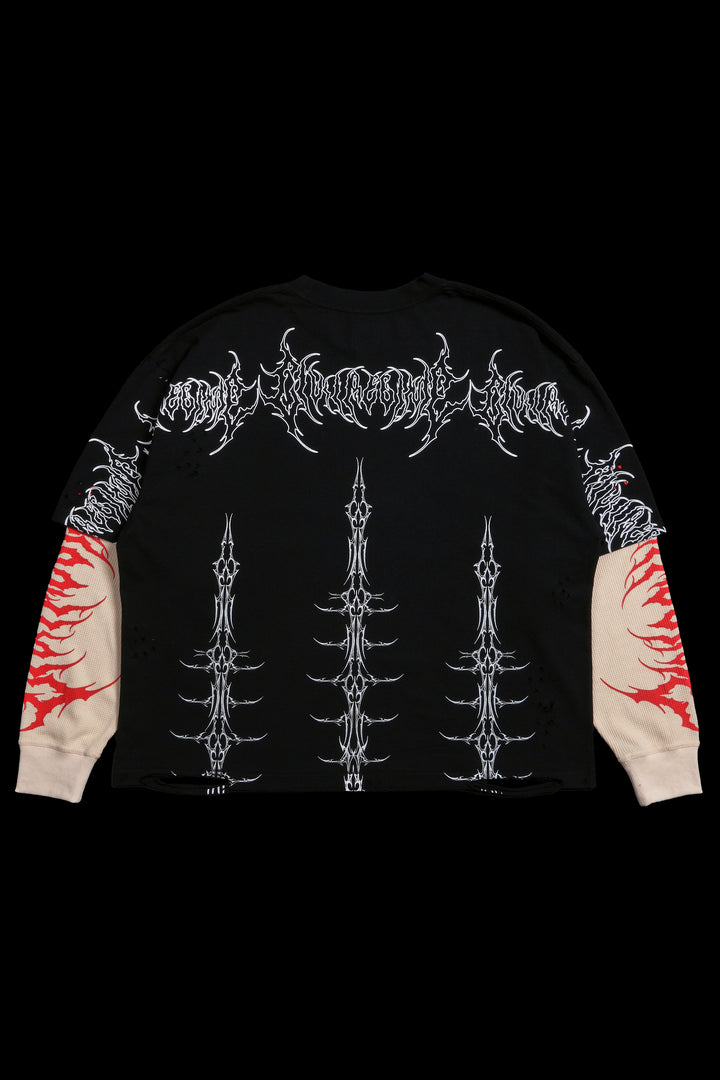Darkness In My Bones Twofer Thermal Sleeves in Black/Butter