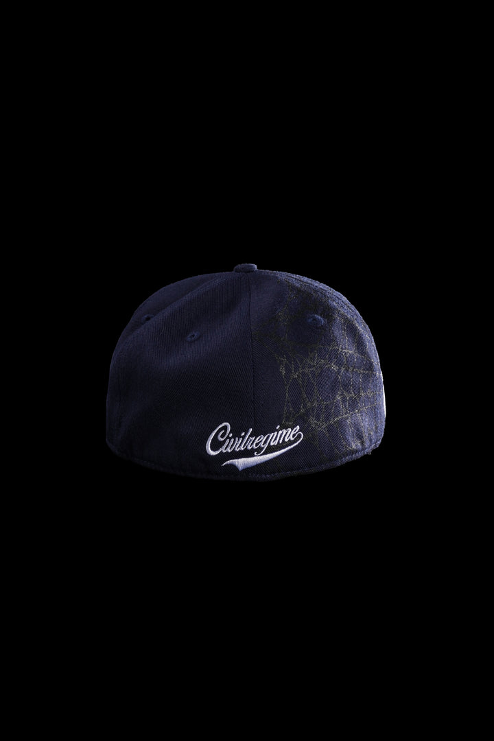 New York Webs Fitted Hat in Navy Blue