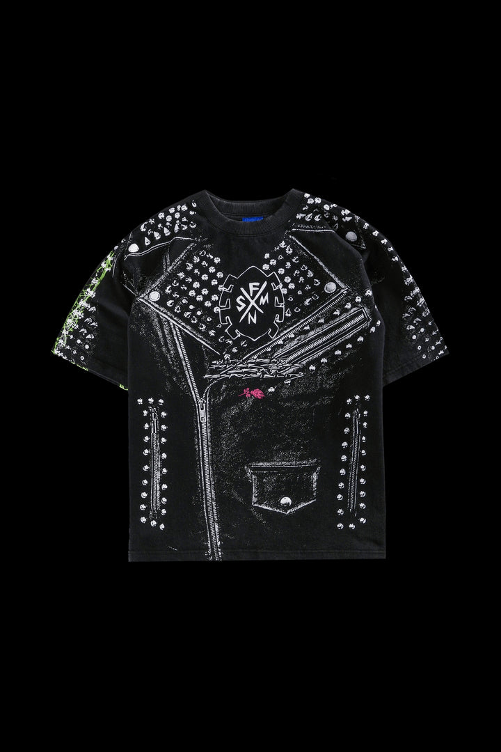 Circle Webs SBS 199X Oversized Tee in Vintage Black