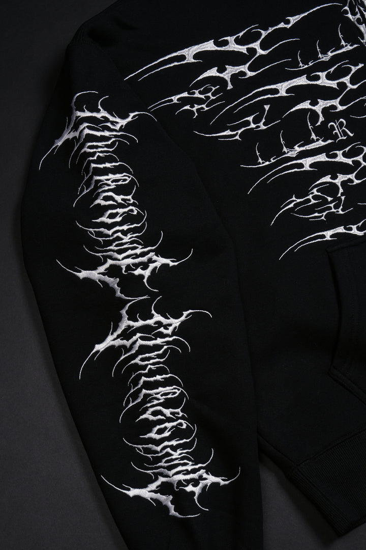 Chaos Regime Zip Up Hoodie in Black
