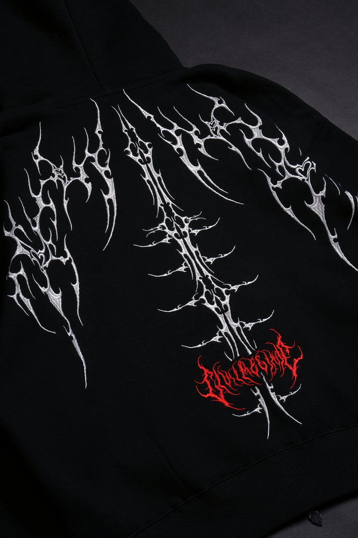 Chaos Regime Zip Up Hoodie in Black