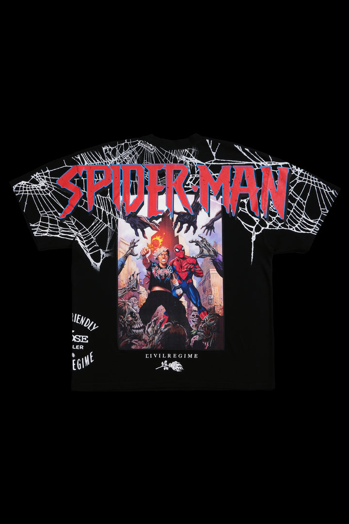 Spiderman x Civil Comic American Classic Oversized Tee in Black