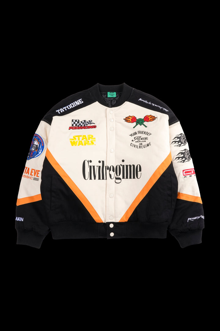 Pod Racing Racing Jacket in Butter/Black