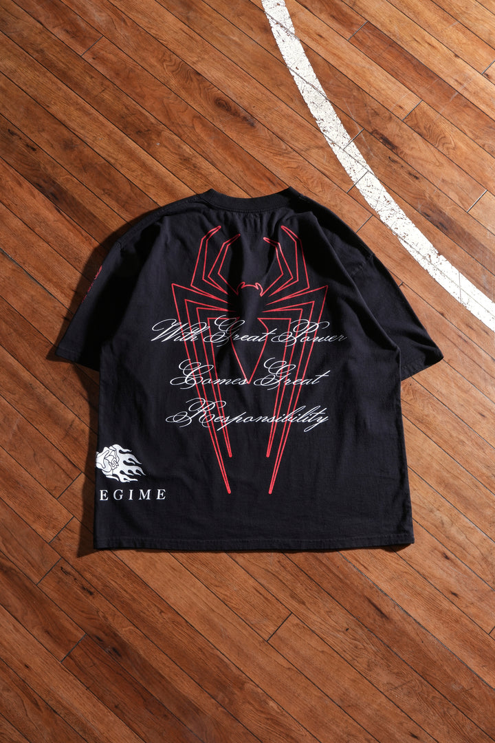 With Great Power American Classic Oversized Tee in Black