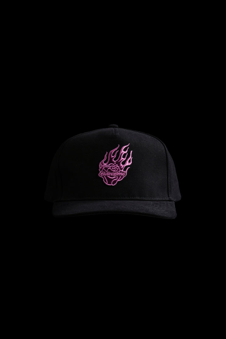 Blazin 5 Panel Snapback Hat in Black