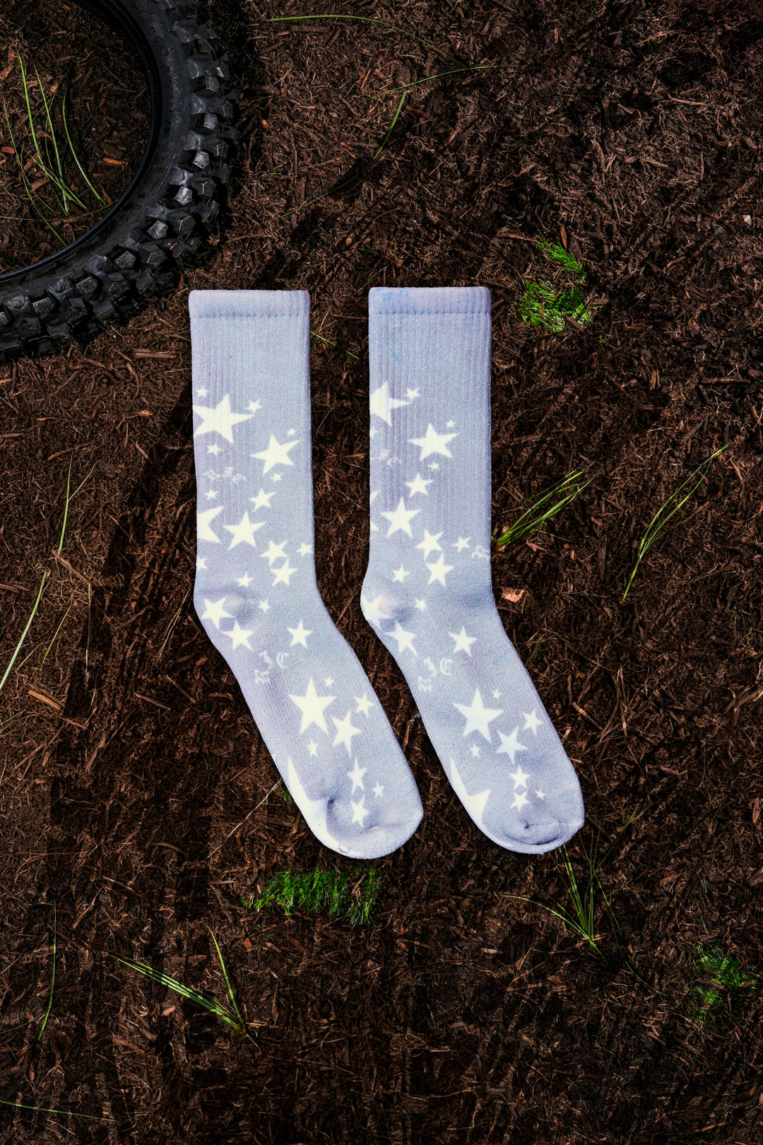 Rose Gazing Socks in Heather Gray