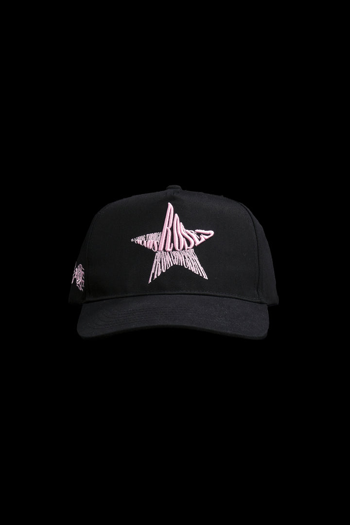 Fierce And Fluid 5 Panel Strapback Hat in Black