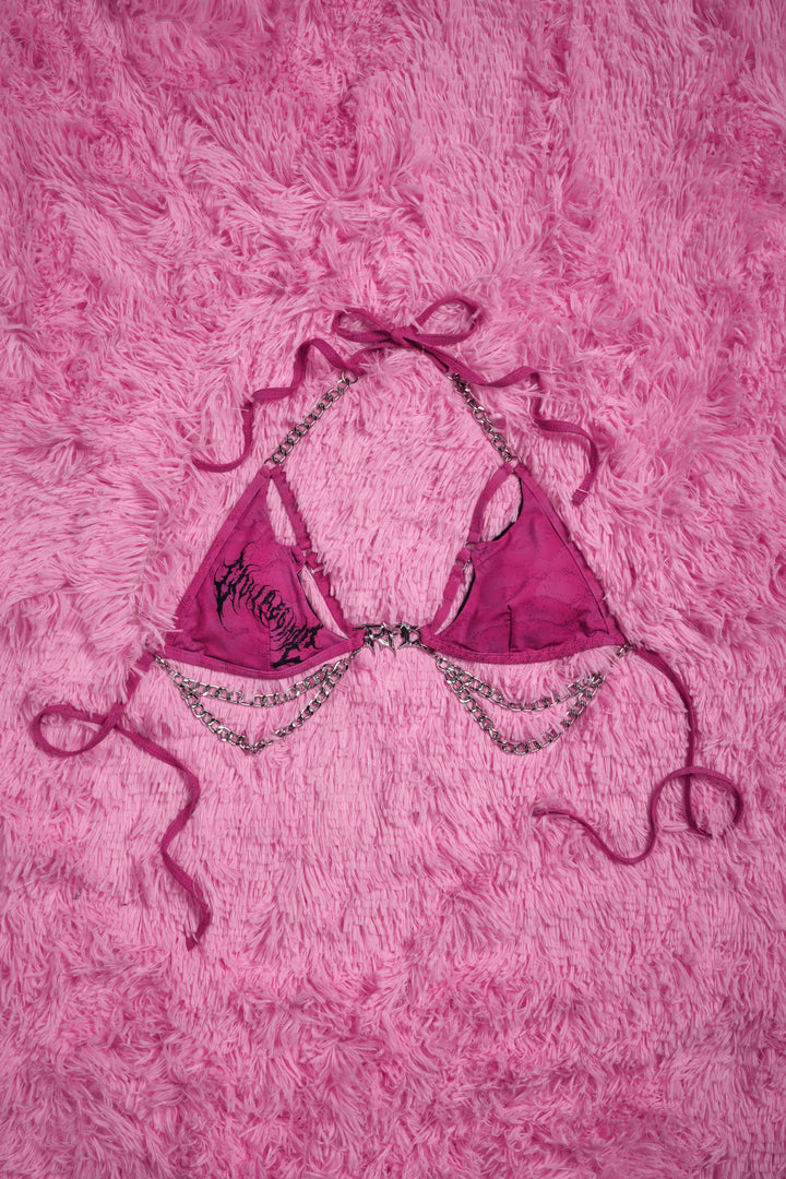 Sinful Sweetheart Chainkini Top in Pink