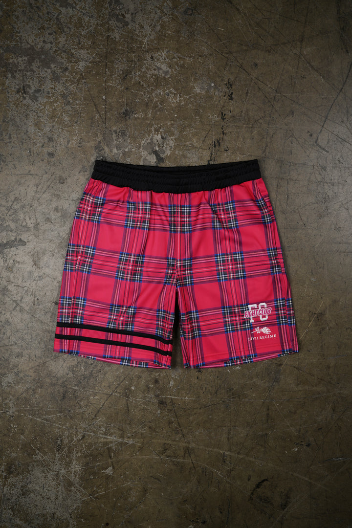 Full Of Scars Soccer Shorts in Equestrian Red