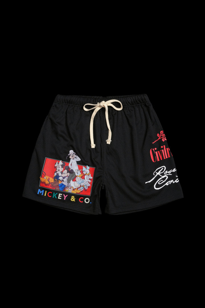 Mickey And Friends Mesh Shorts in Black