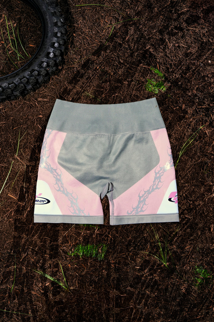 Distorted Candy Kelly Seamless Shorts in Heather Gray