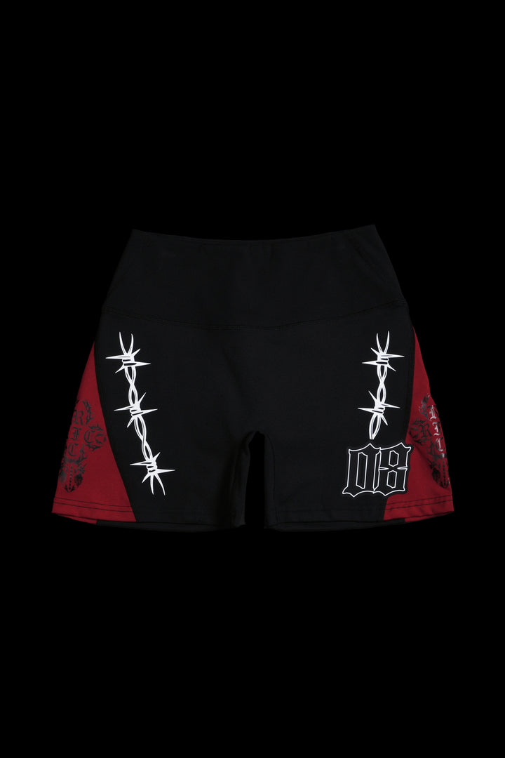 No Mercy Nahstia Energy Shorts in Black/Red