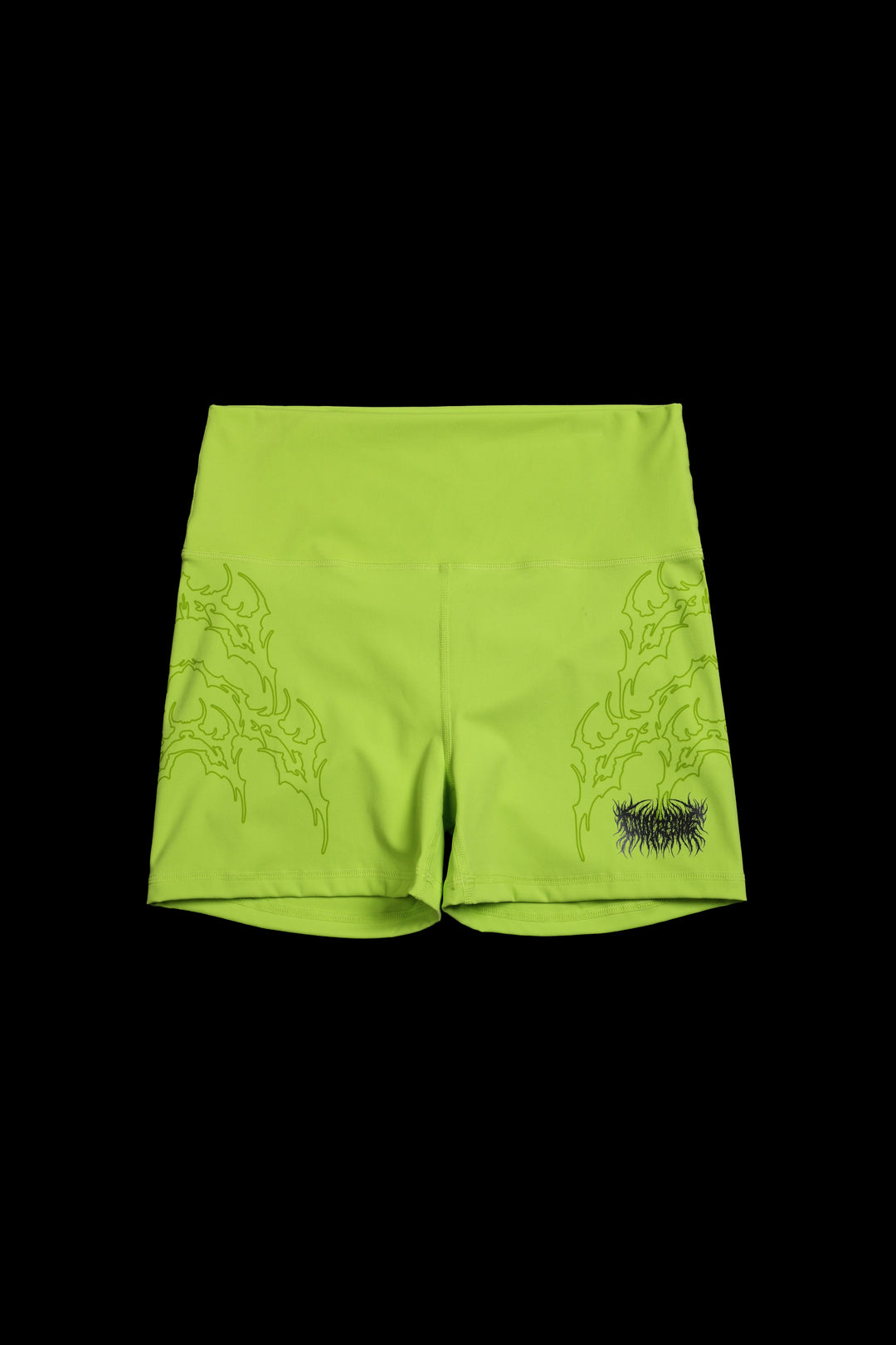 Neon Chaos Energy Bike Shorts in Acid Green