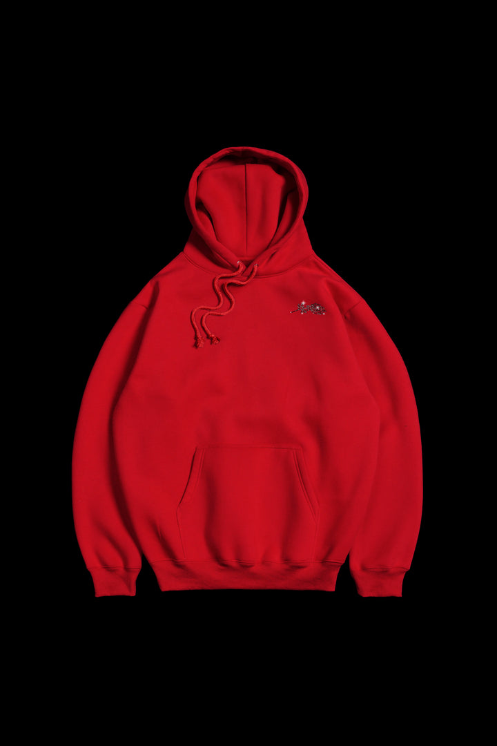 Concrete Stone Regime Hoodie in Red