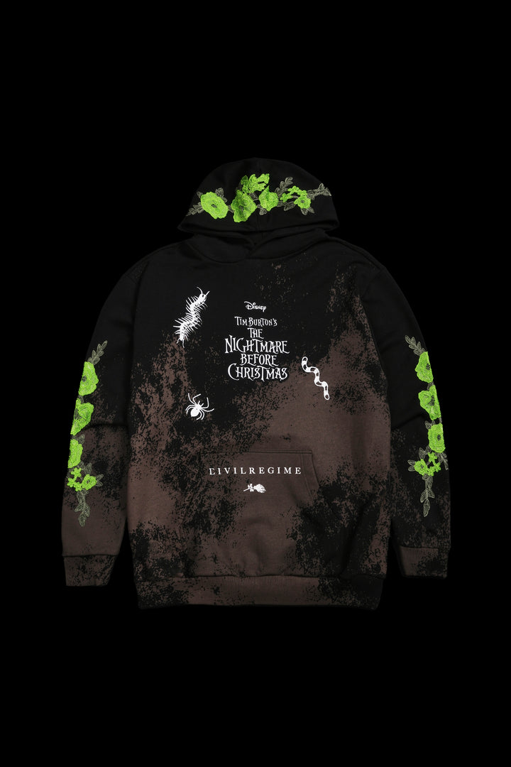 Nightmare Scare Indie Rose Hoodie in Black Mud Stain